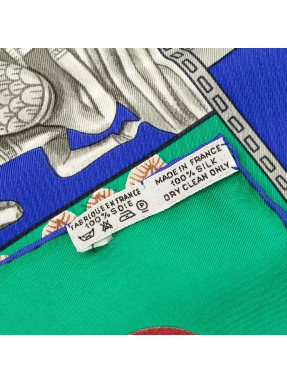 Hermes Carre 90 Torana Tower Scarf Green Multicolor Silk